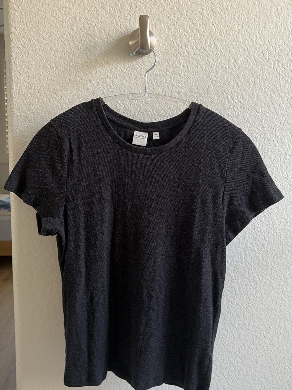 🖤 Aritzia HomeStretch™ Rib Crew T-Shirt — Black — XL